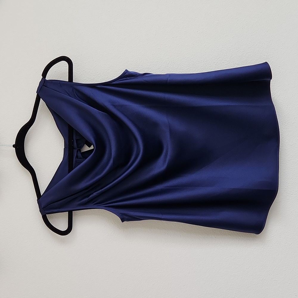 Blue Boat Neck Top